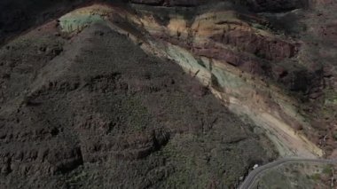 Kanarya adalarındaki Los Azulejos vadisine insansız hava aracı görüntüsü