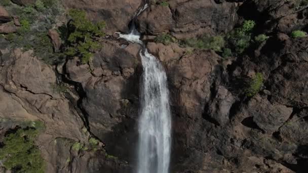 Drone Vista Una Pequeña Cascada Sur Isla Gran Canaria — Vídeo de stock