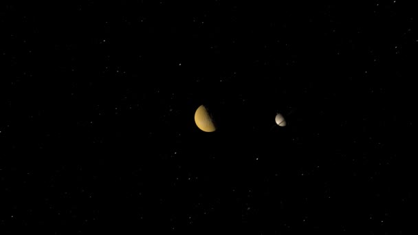 Genererad Över Titan Saturnus Måne — Stockvideo