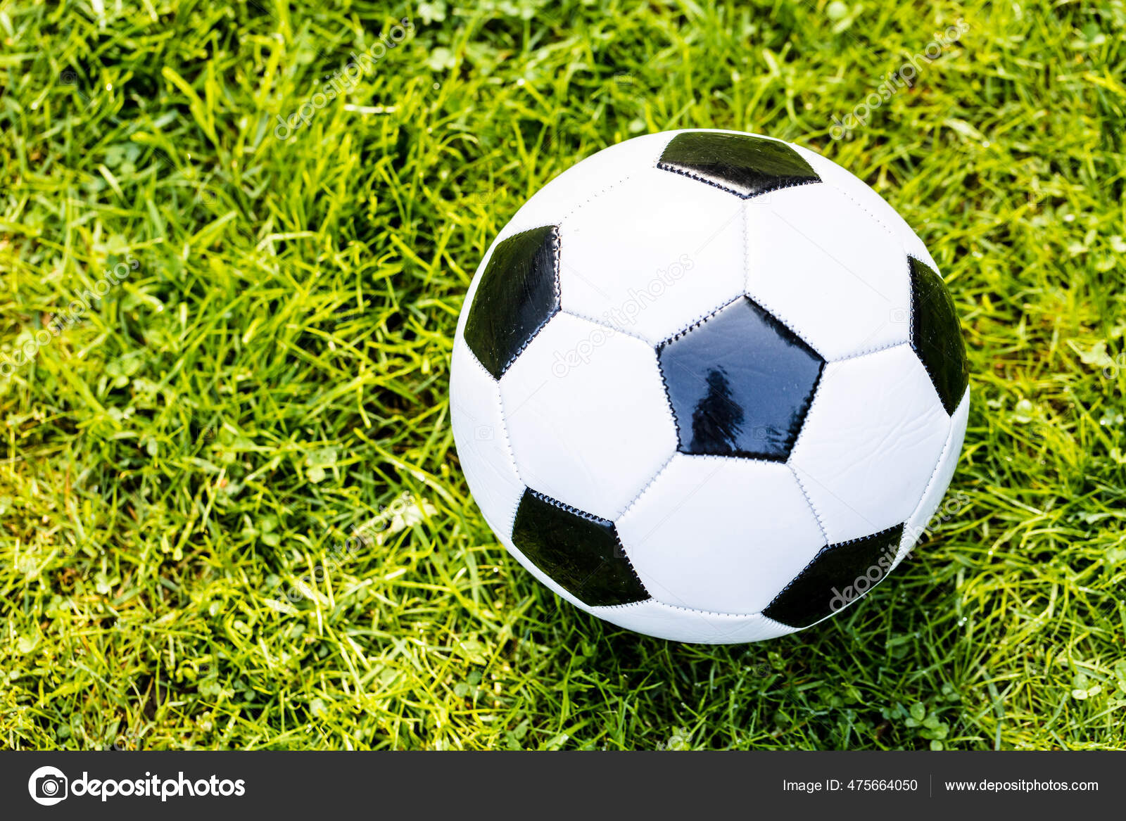 Bola De Futebol No Campo De Jogos Da Grama Verde Imagem de Stock