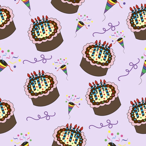 Pattern of cakes, happy birthday, holiday — Stock Vector
