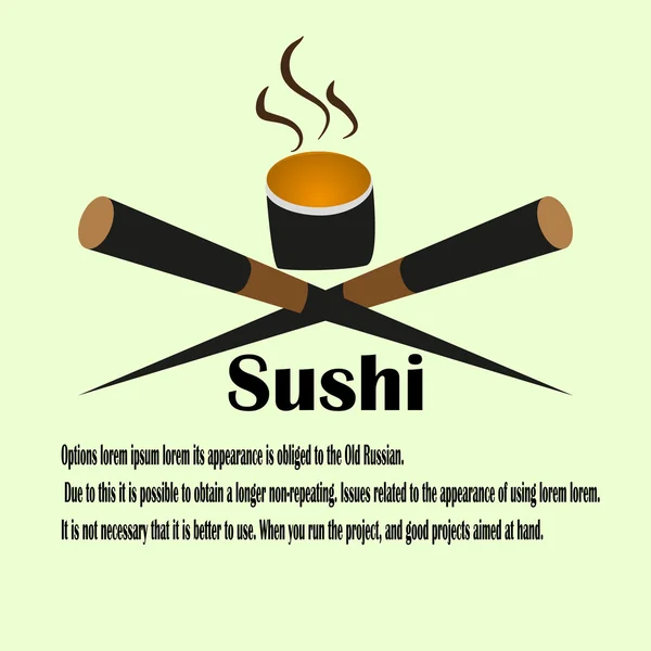 Set de sushi, comida sabrosa, rollos — Vector de stock