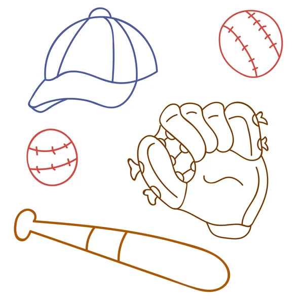 Vektor-Baseballball, Team, isoliert — Stockvektor