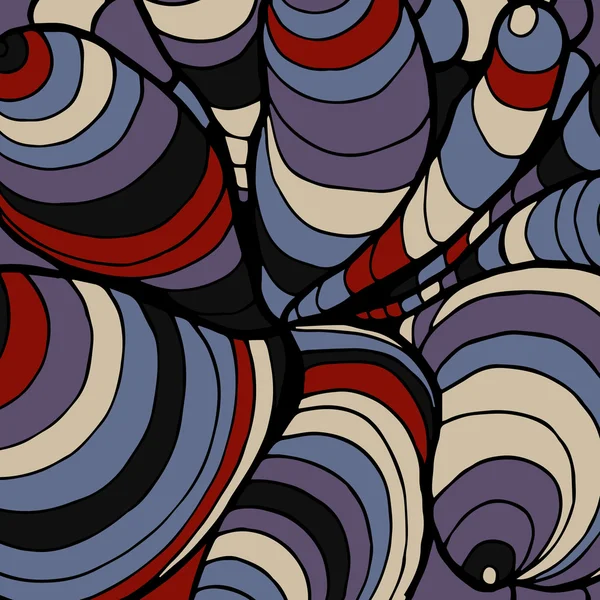 Patrón abstracto de ondas dibujadas a mano de color vectorial con olas y nubes. Elemento de estilo asiático para diseño . — Archivo Imágenes Vectoriales