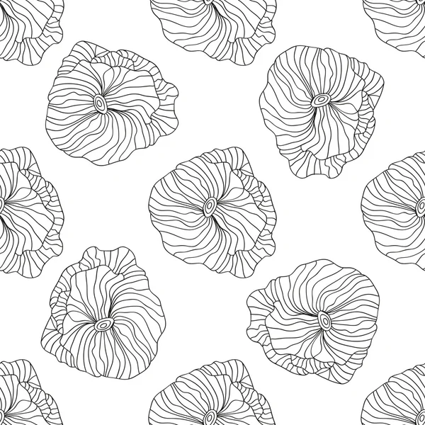 Modèle floral vectoriel en style doodle avec des fleurs. Doux, printemps — Image vectorielle