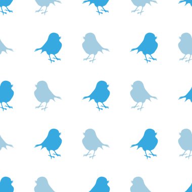 Kuşların parlak siluetleri ile Seamless Modeli keyifli