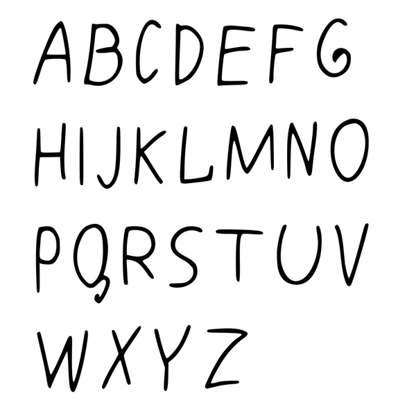 Vektor handgezeichnetes Alphabet. Pinsel bemalte Buchstaben. Handgeschriebene Schrift . — Stockvektor