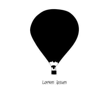 bir balon tasarımınız için siyah siluet çizimi