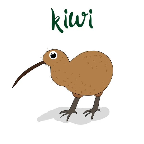 Gribouille estampe d'art de kiwi oiseau dessin à la main pour votre illustration de conception — Image vectorielle