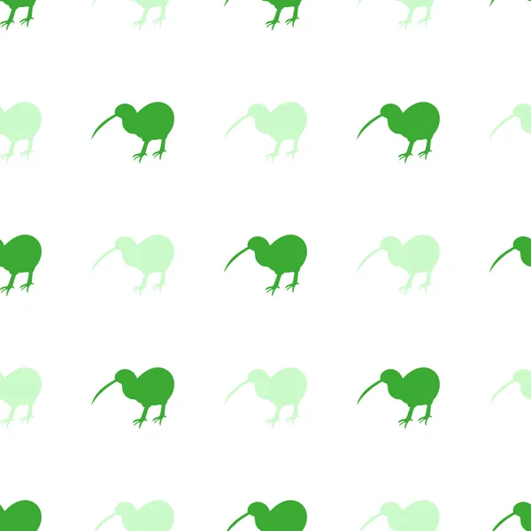 Ładny wzór sylwetka słodki ptak kiwi zielony — Wektor stockowy