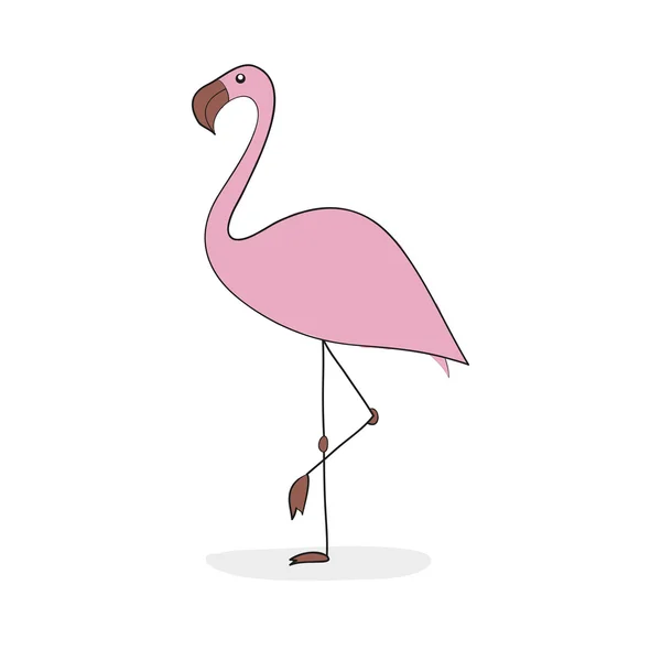 Dessin animé flamants roses. dessin manuel. rose. Illustration pour votre design . — Image vectorielle