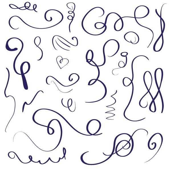 Flourish remolino ornato decoración para pluma puntiaguda estilo caligrafía. La pluma florece. diseño gráfico, postal, menú, invitación a la boda — Archivo Imágenes Vectoriales