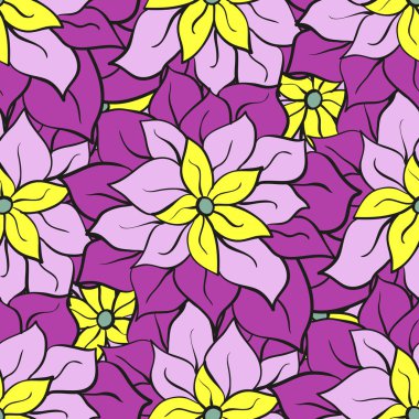 Vektör çiçek desenli çiçekli doodle tarzında. Nazik, Bahar