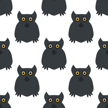 Baykuş. Seamless modeli. Cadılar Bayramı. Tüm azizler günü. Korkutmak. Gece-kuş. Tasarımlarınız için