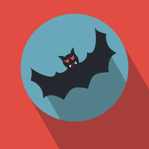 Bat. Icon. Round. Halloween. Celebration. Black bird. For your design — Stock Vector