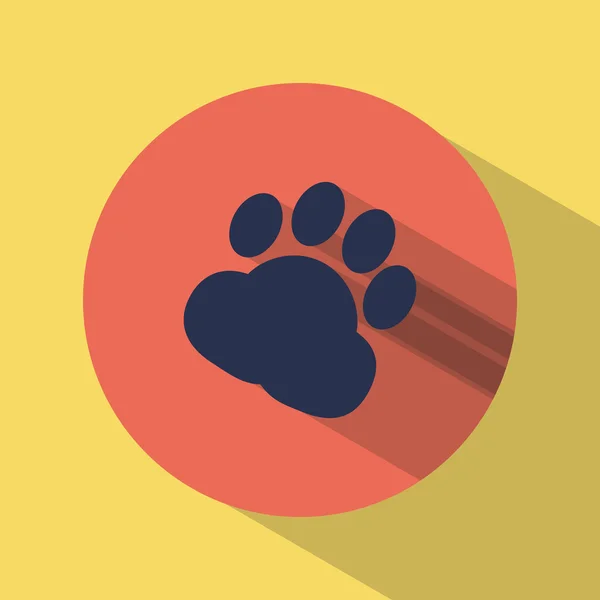 Dog paw. Icon. Round. Adoption. Animals. For your design — Stock Vector