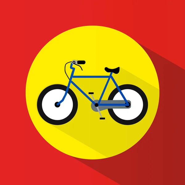 Icono. Una bicicleta. Deporte. Estilo de vida saludable. Ronda. Brillante. Diseño plano. Para su uso — Archivo Imágenes Vectoriales