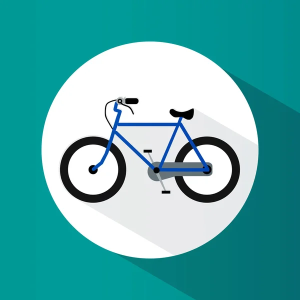 Icono. Una bicicleta. Deporte. Estilo de vida saludable. Ronda. Brillante. Diseño plano. Para su uso — Archivo Imágenes Vectoriales