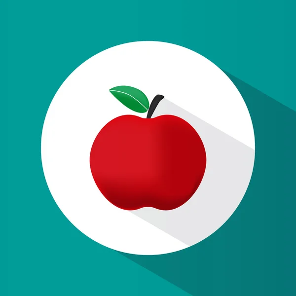 Icono de manzana. Fruta. Comida sabrosa y saludable. Dieta. Diseño plano — Archivo Imágenes Vectoriales