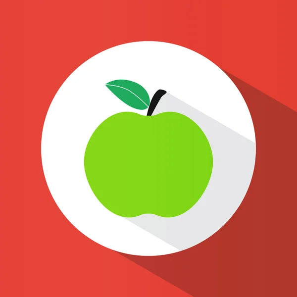 Icono de manzana. Fruta. Comida sabrosa y saludable. Dieta. Diseño plano — Archivo Imágenes Vectoriales
