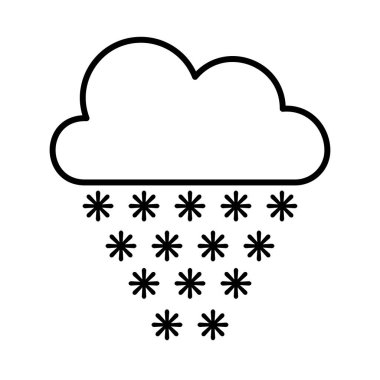 Bulut kar ikonu, her amaç için harika bir tasarım. Basit vektör çizimi. Yaprak çizgisi simgesi ayarlandı. Web simgesi seti. İzole vektör simgesi.