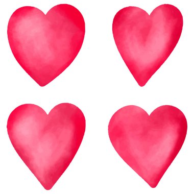 Suluboya kalp. Tebrik kartları ve ambalaj için. Nesne beyaz bir arkaplanda izole edilmiştir. Tasarımın için..