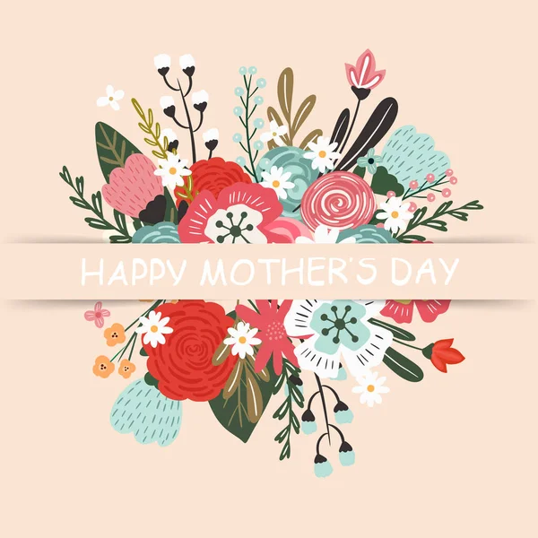 Tebrik kartı. Anneler Günü. Mektup. Modern vektör çizimi. Güzel çiçek arkaplanı. Tasarımın için.