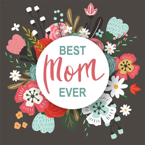 Grußkarte Vorhanden Muttertag Buchstaben Moderne Vektorillustration Schöne Florale Hintergrund Für — Stockfoto