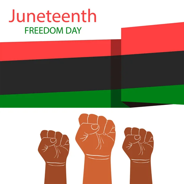 Day of liberation from slavery. June 19. Independence Day. Equal rights. African people. For printing on posters, postcards, flyers. Juneteenth Freedom Day. African-American Independence Day,