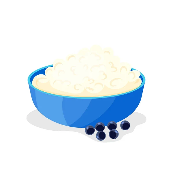 Frühstück Hüttenkäse Das Konzept Der Richtigen Ernährung Probiotisch Ikone Cartoon — Stockfoto
