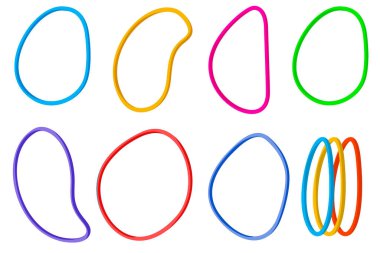 Renkli lastik bantlar. vektör nesnesi beyaz arkaplanda izole edildi. Para karşılığında lastik bant. Tasarımın için..