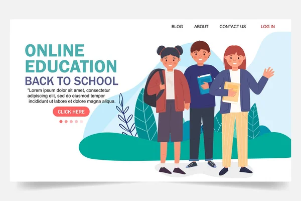 Educação Line Design Plano Moderno Conceito Escola Online Educação Remota — Fotografia de Stock