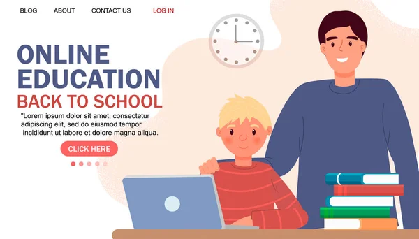 Online Bildung Modernes Flaches Design Online Schulkonzept Remote Education Landing — Stockfoto