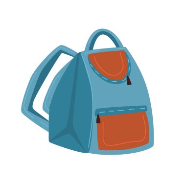 Sırt çantası simgesi. Düz dizayn. beyaz arkaplanda izole.