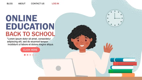 Online Εκπαίδευση Σύγχρονη Επίπεδη Σχεδίαση Διαδικτυακή Σχολική Ιδέα Απομακρυσμένη Εκπαίδευση — Φωτογραφία Αρχείου