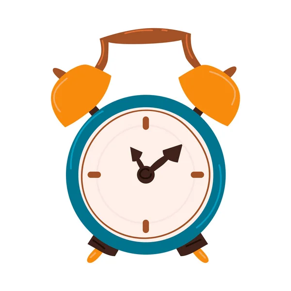 Reloj Despertador Tiempo Aislado Sobre Fondo Estilo Plano Ilustración Vectorial — Foto de Stock
