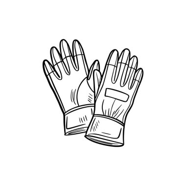 Koruma ve kavrama için tasarlanmış bir çift iş eldiveni. Eldivenler dayanıklı malzemeden yapılmış ve daha iyi işlemek için dokulu bir yüzeyi var..