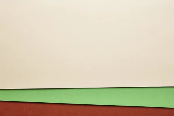 Kartony kolorowe tło w beżowy brązowy sygnał zielony. Skopiować sp — Zdjęcie stockowe