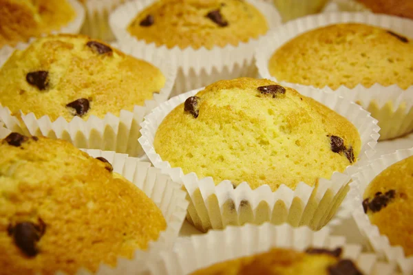 Cupcakes com chocolate em formato horizontal. Cozinhar — Fotografia de Stock