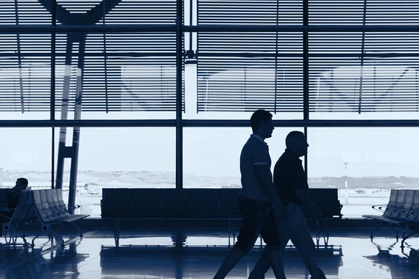 Airport indoor with people. Travel tourism background. — Stock Photo, Image