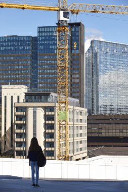 Norveç. Oslo manzarası operahouse izlendi. Seyahat turizm