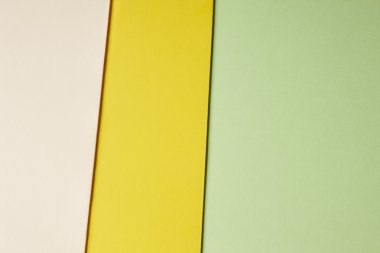 Renkli kartonlar arka plan Yeşil Sarı bej sesi. Kopya girintili