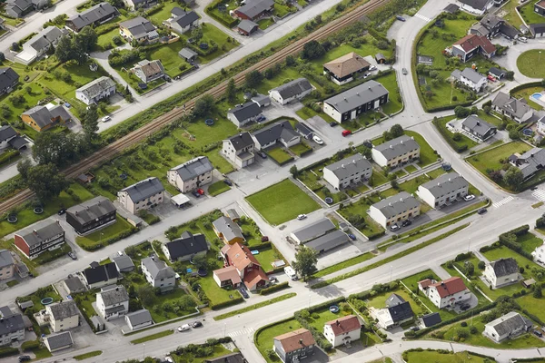 Norway. Aerial european rural city view. Andalsnes. Nesaksla vie — Stock Photo, Image