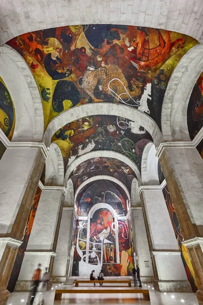 Pintura Mural Dentro Una Iglesia San Juan Bautista Alarcón España — Foto de Stock