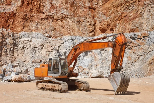 Pelle Lourde Sur Une Carrière Machines Excavation Terrien — Photo