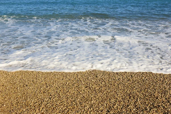 Mittelmeer Kieselstrand Und Blaues Meer Valencia Spanien — Stockfoto