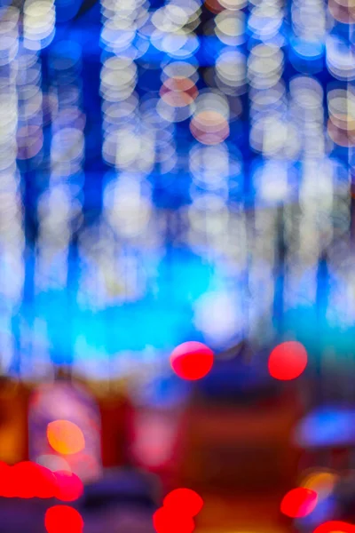 Lumières Bleues Hors Foyer Dans Nuit Ville Fond Coloré — Photo