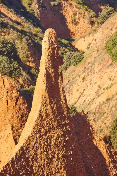 Badlands Pinnacle Detail Eroded Landscape Las Carcavas Guadalajara Spain — Stock Photo, Image