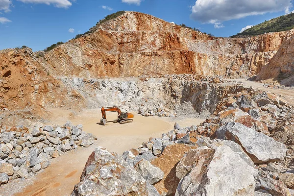 Pelle Lourde Sur Une Carrière Machines Excavation Terrien — Photo