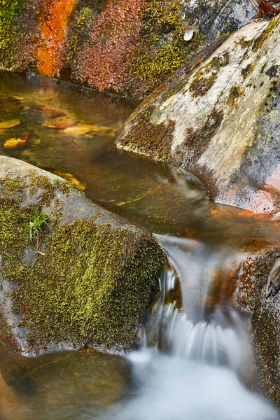 Creek Met Zijde Effect Jarama Rivier Madrid Hiruela Spanje — Stockfoto